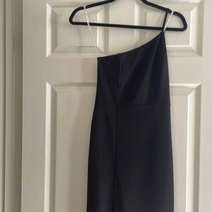 Black one shoulder maxi dress